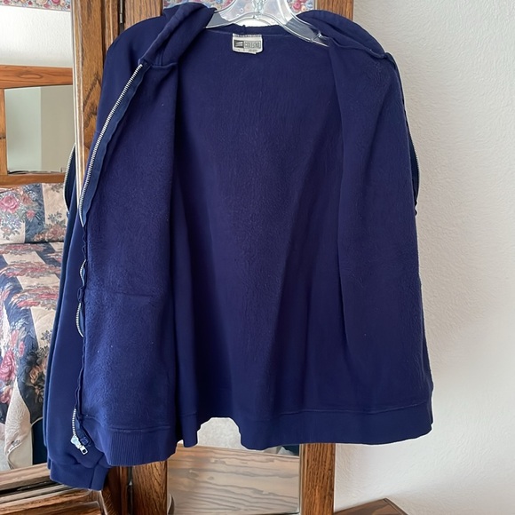 Cheetah Dark Blue Zip Up Hooded Sweatshirt - Women’s Large - Picture 7 of 9